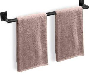 lot 174 image: Bathroom Towel Bar, 24 Inch Towel Racks for Bathroom Wall Mounted, Heavy Duty Hand Towel Holder Organizer, Modern Home Decor Towel Rod, Matte Black Single Bar - Retail $0