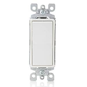 lot 178 image: Leviton 15 Amp, 120277 Volt, Decora Rocker Single-Pole AC Quiet Switch, Residential Grade, Grounding, 5601-2W, White - Retail $6