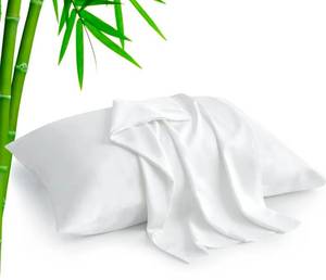 lot 183 image: BEDELITE Cooling Pillow Cases Queen 2Pcs, Rayon Made from Bamboo, WhiteCooling and Breathable Pillow Cover for Hot Sleepers & Night Sweats, Silky Soft Cozy, Envelope Closure, 20x30 - Retail $0