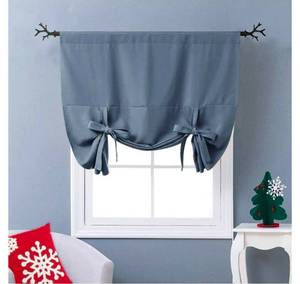 lot 194 image: NICETOWN Stone Blue Blackout Balloon Curtains for Kitchen Bay WindowBalloon Blackout Shades Window Treatment Valance for Loft Thanksgiving Gift, Rod Pocket Single Panel, 46 W x 63 L - Retail $0