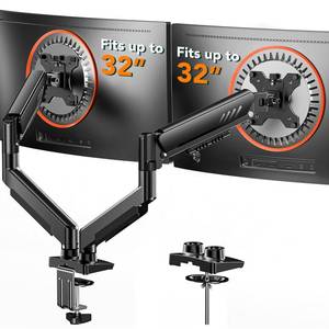 lot 209 image: ErGear Dual Monitor Arm, Full Adjustable Monitor Mount for 13��32�� Screens, Fast Install Computer Monitor Stand with Tool-Free VESA Mount, Max Load 19.8 lbs, Max VESA 100x100mm - Retail $50