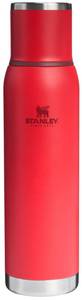lot 221 image: Pre Owned Stanley Adventure-To-Go Vacuum Bottle 1.4 qt  Wide Mouth with Leakproof Cup Lid  Keep Drinks Hot or Cold  Packable for Travel  Insulated Stainless Steel Thermal Bottle  BPA-Free  Chili Red
