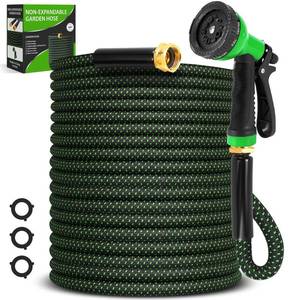 lot 1992 image: Garden Hose 50ft, Non-Expanding Water Hose with 10 Function Nozzle - Retail $30