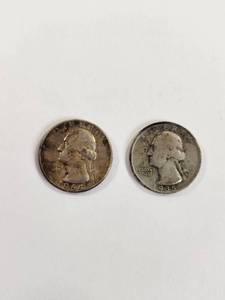 lot 107 image: Pair of Washington Quarters 90% Silver&nbsp