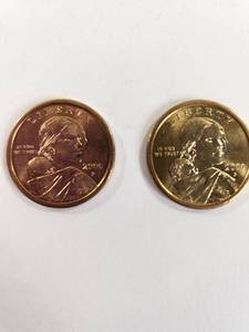 lot 123 image: Pair of 2000-P Sacagawea Dollar Coins&nbsp
