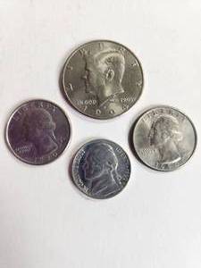 lot 150 image: Lot of Four US Coins Kennedy Half Dollar And More Near Mint
