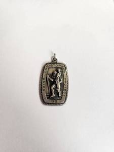 lot 179 image: Saint Christopher Protect Us Medal Pendant Hayward Sterling 7.5g
