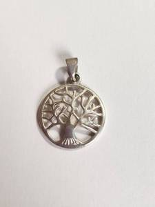 lot 180 image: Tree of Life Pendant Charm Circular Cutout 2.33g .925