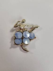 lot 202 image: Vintage Gold Tone Ballerina Brooch Mother of Pearl