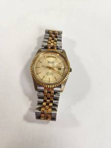 lot 216 image: Vintage Gruen Precision Day-Date Quartz Watch Two-Tone Bracelet