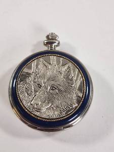 lot 217 image: Franklin Mint Wolf Pocket Watch