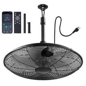 lot 18957 image: addlon 20 Inch IP65 Plug In Outdoor Fans for Patios, Remote & APP Control - Retail $70