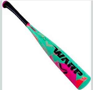 lot 18967 image: Axe  WARP  1-Piece Composite  USA Tee Ball Baseball Bat  Drop -13  2-58 Barrel  GreenPink - Retail $79
