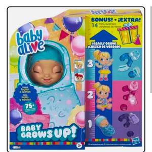 lot 18970 image: Hasbro Baby Alive Baby Grows Up Doll with Accessories  - Retail $64