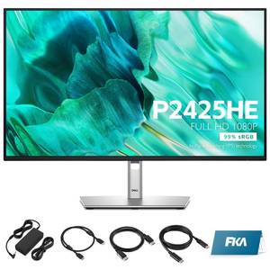 lot 18972 image: FKA P2425HE Monitor - 24 Inch, Full HD 1080p (1920 x 1080), 169 IPS, Computer Monitor Screen with DisplayPort, Type-C, and USB-C Cables - 1 Pack (New) - Retail $290