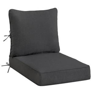 lot 18983 image: Olefin Deep Seat Cushion, Water Resistant Patio Cushion Dark Gray 23x26x4 - Retail $89