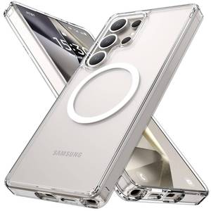 lot 19007 image: RAPTIC Diamond Clear Designed Case for Samsung Galaxy S25 Ultra��Compatible with MagSafe, Shockproof Military Grade Protection, Never Yellowing Slim Case, 10ft Drop Tested, Clear - Retail $24