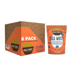 lot 19049 image: Miracle Noodle Egg White Vermicelli Pasta, 3.5 Oz (Pack of 6) exp91526 - Retail $33