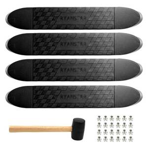 lot 19062 image: RULLINE 4x24 Oval Step Bar Tread Pad Anti-Slip Rubber 4-Pack - Retail $49