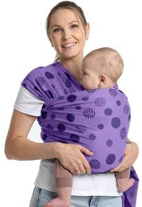 lot 19074 image: Anecoes Baby Wraps Carrier - Polka Dots Pattern - All-in-One Baby Wearing Wrap Hands-Free Design Infant Sling Carrier, Soft, Comfortable Fabric for Newborns to Toddlers 7-35 lbs - Retail $28