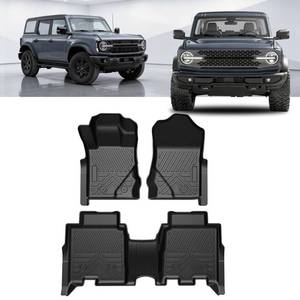 lot 19082 image: SSESS Custom Fit Floor Mats for Chevrolet Silverado 1500 2019-2024GMC Sierra 1500 & 2020-2025 Chevy SilveradoSierra 25003500 HD Crew Cab, All Weather, Waterproof, TPE Car Floor Liners Accessories - Retail $299