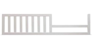 lot 19102 image: Toddler Bed Safety Guard Rail for Sorelle Convertible Cribs - Solid Wood Rail for Convertible Crib to Toddler Bed Conversion - Safety Bed Rail for Children (Model #136, White) - Retail $120