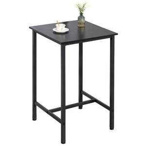 lot 19103 image: Finnhomy Bar Table, 23.6 Pub High Top, Square Bar Height, Counter Height Cocktail, Small Kitchen Set for 2, Breakfast for Kitchen, Living Room, Rustic Black - Retail $70