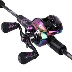 lot 19159 image: One Bass Fishing Rod and Reel Combo, Baitcasting Combo with SuperPolymer Handle-Black-1.8M -Right Handed - Retail $70