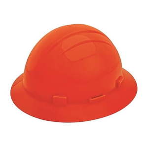 lot 19179 image: Hard Hat  Americana  Polyethylene  4 Point Pinlock  Type 1  Class E  Hi-Vis Orange - Retail $25