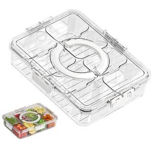 lot 19228 image: EDGEWARE Snackle Box Container - Snack Box Container - Divided Serving Tray with Lid - Snack Container - Travel Snack Container - Snack Containers with Lids - Retail $19