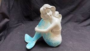 lot 217 image: Mermaid Figurine with Blue Tail and Turquoise Scale Detail