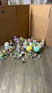 lot 254 image: Easter Figurines Collection Lot Decorative Ornaments Rabbits Flowers Spheres