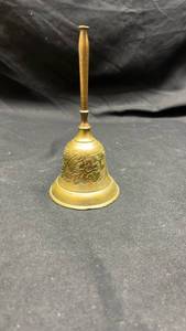 lot 278 image: Brass Bell with Floral Relief Handle