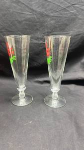 lot 282 image: Budweiser Anheuser Busch Pilsner Beer Glasses 2 pc Set