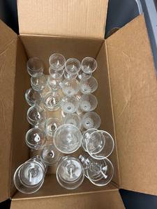 lot 286 image: Mixed Glass Drinkware Lot Coupe Glasses Tumblers Mugs 25 Pieces