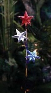 lot 18830 image: Alpine Solar Garden Stakes Patriotic 33 in. Pack of 19