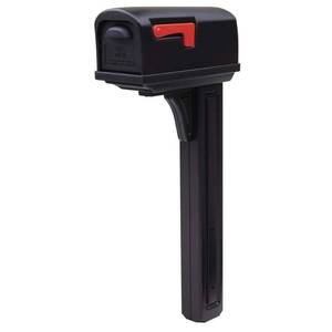 lot 18841 image: Architectural Mailboxes Classic Medium Plastic Mailbox And Post Combo