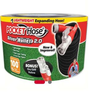lot 18868 image: Pocket Hose Silver Bullet 2.0 Garden Hose 0.75in x 100ft