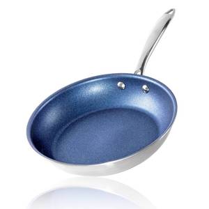 lot 1073 image: Granitestone 12 Inch Frying Pan, Stainless Steel Frying Pan, Non Stick SkilletNonstick Pan with Diamond Coating, Cooking Pan, Nonstick Skillet, Oven Safe Skillet, Dishwasher Safe, Blue - Retail $70