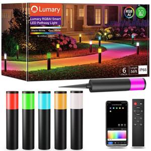 lot 1012 image: Lumary Smart Low Voltage Pathway Lights 2100LM 6 Pack, IP65 Waterproof, 24V - Retail $220