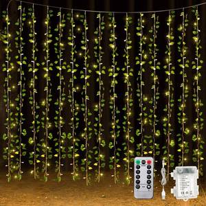 lot 1022 image: 6.6 ft 300 LED Fake Ivy Vines with Lights,Ivy Leaf - Retail $33