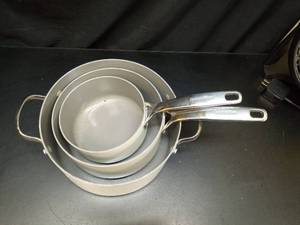 lot 1033 image: GreenPan Original Magnetob 5-Piece Cookware Set Induction Technology - Retail $0
