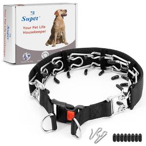 lot 1081 image: Supet Dog Prong Collar, Dog Choke Collar Adjustable Dog Pinch Collar with Quick Release BuckleNylon Cover for Small Medium Large Dogs - Retail $15