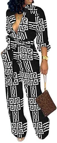 lot 107 image: Business Jumpsuit for Women Elegant Romper Stand Collar Button Down Straight Long Pant with Belt Retail $32.99