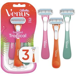 lot 104 image: Venus Tropical Women s 3 Blade Disposable Razor  3 count  Multi-Color - Retail $8