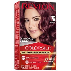 lot 119 image: Revlon ColorSilk Permanent Hair Color with Bond Repair Complex - 48 Burgundy - 4.4 fl oz Ammonia-Free, For All Hair Types - Retail $9
