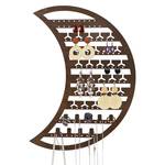 TOMBLIVE Moon Earring Wall Holder, Wooden Hanging Jewelry Storage Organizer, Wall Hanging Necklace Earring Bracelet Ring Hook for Hanging Trinkets - Retail: $13