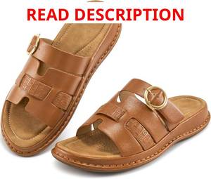 lot 132 image: Dressy Womens Sandals Comfortable Adjustable Slip On sandals for women - Casual Walking Summer Platform Slide White 13.514