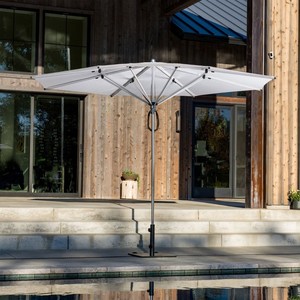 lot 205 image: SunVilla 11 Modern Flat Commercial Patio Umbrella WHITE