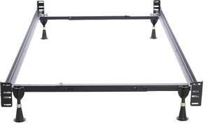 lot 207 image: Hollywood Frame with HeadboardFootboard Attachment4 Legs and Adjustable Glides, Twin- King- Wheels